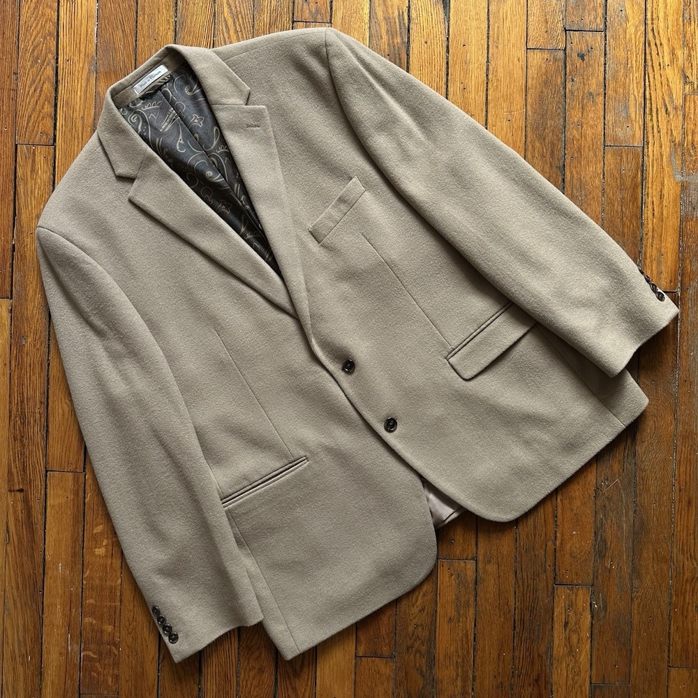 Lauren Ralph Lauren Wool Silk Cashmere Blend Sport Coat Blazer Men‎ 48R Beige